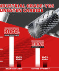 EZARC tungsten carbide rotary burr bit SB-5, double-cut, 1/4 in shank for metalworking