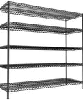 Beefed Up Heavy Duty Storage Shelves With Adjustable Height, 3200 Lb Capacity, 55.5 Inch Wide By 18 Inch Deep By 71 Inch High Industrial Shelving For Garage, Warehouse, Kitchen And Office, Maximizes Vertical Space And Cuts Storage Costs. Black metal 4-shelf rack