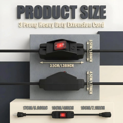 Heavy Duty Premium Weatherproof Extension Cord With 3 Prong Grounded Plug Indoor Outdoor Power Lead For Home And Backyard Gear built tough, size 3.5cm x 4.5cm.