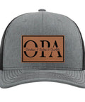 Personalized Papaw Hat From Kids Custom Fathers Day Gift Black And Gray Richardson 112 Trucker Cap With Leather Patch Design