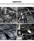 Silicone Vacuum Tubing Hose For Car Buffs And DIYers One Quarter Inch ID 6mm Black 10 Ft Long FDA Food Grade shown in use under hood