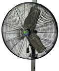 Heavy Duty Boat Dock Fan Mount For Four Inch Square Posts Featuring No Sweat Easy Installation All Weather Rust Proof Marine Grade Hardware And Swivel Tilt Design For Ultimate Backyard Chill Vibes - front view of 24 inch fan with black wire frame.