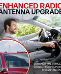 Driver enjoying enhanced radio in car with 23 Inch EPDM Rubber Replacement Antenna For Ford F Series F150 F250 F350