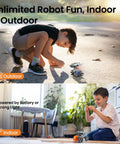 Children playing with the Solar Robot Building Kit For Kids 8-13 DIY STEM Toy With 15-In-1 Educational Robotics, outdoors and indoors.