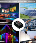 Waterproof LED power for indoor and outdoor use with compact design, suitable for multiple applications in lighting and automation.