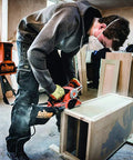 Person using Beast 750W 2 in 1 Electric Wood Planer And Sander With 17 Position Depth Control in woodworking shop