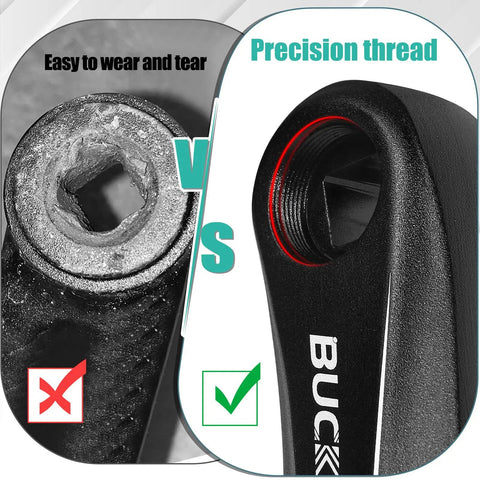 Comparison of worn crank arm vs. new Beefy Aluminum Crank Arm Set For E Bikes And Mountain Rigs, 152mm 170mm 175mm, Square Or Diamond Hole Interface