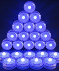 Blue Submersible LED Light Set Tiny But Mighty Battery Powered Flameless Lights With Up To 100 Hours Of Continuous Brightness