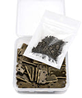 Antique Bronze Butterfly Hinges Set For Jewelry Boxes And Craft Projects With 160 Screws, 40 Hinges, 1 Inch Engraved Design in a box.