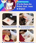 Step-by-step guide for using Ink Jet Printable Iron On Transfer Paper For T Shirts And Light Fabrics, 10 Sheets 8.5 X 11 Inches