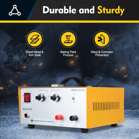 80A Portable Jewelry Spot Welder Kit with Pedal Switch Electric Pulse Welder, durable with iron shell, model DX-808