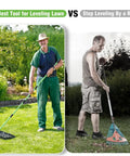 Comparison of Lawn Leveling Rake 30x10 Stainless Steel With 78 Inch Adjustable Handle against traditional rake in backyard