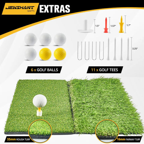 All In One Golf Hitting Net For Backyard And Indoor And Outdoor Use With Foldable Practice Mat Chipping Target 8 Tees And 6 Balls
