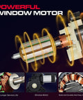 Front Driver Side Power Window Regulator With Motor 6 Pins For 2008-2016 Town And Country, 2008-2020 Dodge Grand Caravan motor details