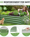 Child gardening in Galvanized Raised Garden Bed Kit 4x2x1ft For Veggies And Herbs, Rust Resistant, easy assembly, outdoor use