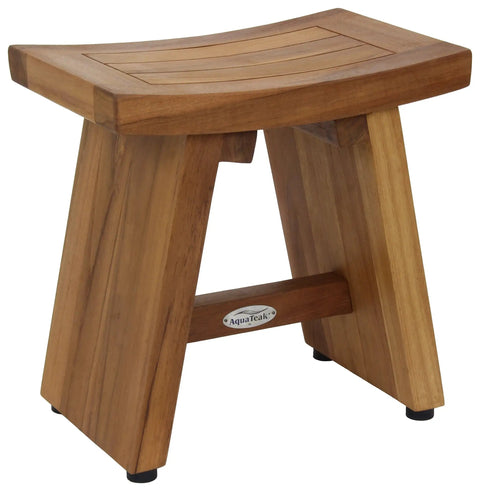13 Inch Solid Teak Wood Shower Foot Bench With No Slip Rubber Gripping Feet Stainless Hardware And Water Resistant Indoor Outdoor Built To Last Spa Ready Foot Rest