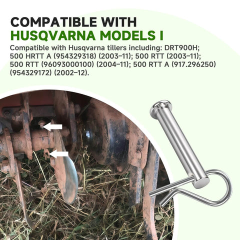 Clevis Pin And Hairpin Clip Kit With Four Pins And Four Clips, Replacement Parts For Tillers Including Husqvarna Poulan Weed Eater Jonsered