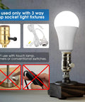 Three Way LED Bulbs 50 100 150W Equivalents, Daylight White 5000K, A21 Size with 3-way lamp socket and base