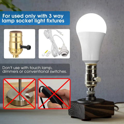 Three Way LED Bulbs 50 100 150W Equivalents, Daylight White 5000K, A21 Size with 3-way lamp socket and base