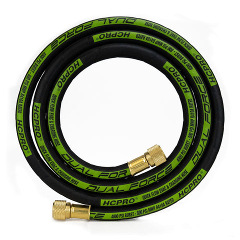 Dual Force six-foot speed vacuum hose from Valve Core Removal Tool For HVAC Pro Grade Kit with Three Eighths Inch Evacuation Kit.