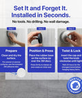 Shower Suction Cup Hooks 4 Pack No Drill Easy Twist Lock Install On Tiles Glass Door Or Mirror Bathroom Organizer Instructions