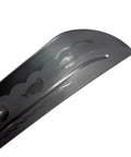 Close-up of black 18 inch polypropylene Wing Chun sword blade with wave design, part of the Wing Chun Sword Set Of 2 In Black Durable Practice Swords