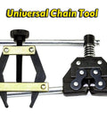 All In One Roller Chain Tools Kit For 60 80 100 Chains With Chain Holder And Puller Plus Breaker And Cutter Pro Grade Tool Set