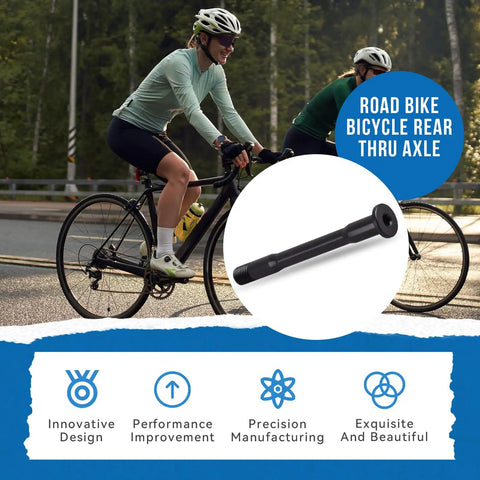 Image of Rear Thru Axle For Road Bike Wheel, Compatible With 162mm Or 142mm Hubs, 12mm Diameter, 1.5mm Thread Pitch, road cyclists