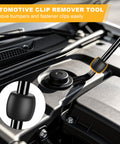 10 Piece Car Trim Removal Tool Kit With Non Scratch Plastic Pry Tools And Auto Clip Pliers in use on engine bay