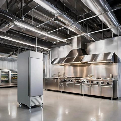 Professional Grade Heavy Duty Commercial Freezer And Refrigerator Featuring Zero Frost Frost Free Design in modern kitchen.