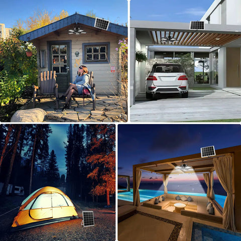 Dope Solar Shed Light For Outdoor And Indoor Use 1200LM 160LED Pendant illuminating shed, carport, tent, and cabana at night