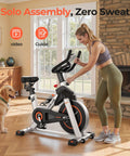 YOSUDA exercise bike, magnetic-grey indoor cycling bike, front view in a home living room