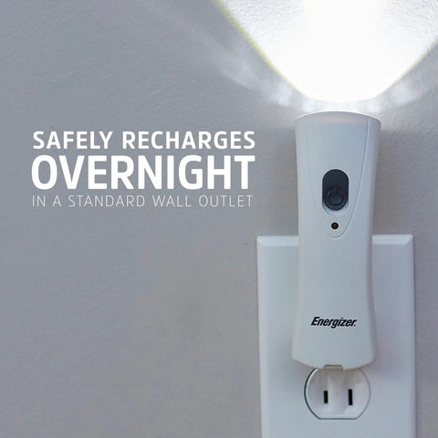 Six Pack Auto On Rechargeable LED Flashlights for Power Outages plugged into wall outlet for charging