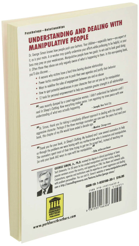 Back cover of Understanding and Dealing With Manipulative People In Sheep's Clothing 2nd Edition by Dr George Simon Phd.