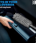 Car Interior Duster For Quick Cleanups In The Glovebox Lint Free Scratch Free Dashboards And Surfaces Great For Women And Men On The Go Designed To Fit In Any Glovebox Safe On Surfaces No Lint Left Behind Easy Grip And Travel Friendly shown in glovebox