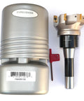 3.15 Inch Face Shell Mill Cutter 90 Degree 6 Flute R8 Shank With Inserts for metal milling next to packaging box