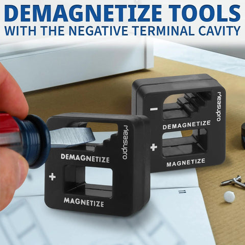 Pro Grade Magnetizer And Demagnetizer Kit For Screwdrivers, Bits, Small Tools And Drills Black 3 Pack with screwdriver in use