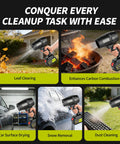Cordless Handheld Leaf Blower Beastly Power 100000 RPM Brushless Motor in action for versatile cleaning tasks