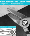 Close-up of cutting edge of 3 Piece Aviation Snips Set With 10 Inch Left Cut Straight Cut And Right Cut Tin Snips
