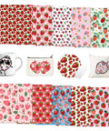 Strawberry Pattern Sublimation Transfer Paper Set 10 Sheets 12x10 Inches Each Ready To Cut Ink Sheets For DIY Crafts design examples.
