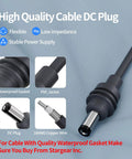Heavy Duty Slick Road Ready DC Power Cable For Starlink Mini Featuring Direct Cigarette Lighter Adapter showing flexible DC plug and waterproof design.