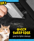 Using Grubbie Edge Pet Hair Removal Tool For Car Interiors And Home Use Reusable Lint Remover With Dual Edge Design on fabric.