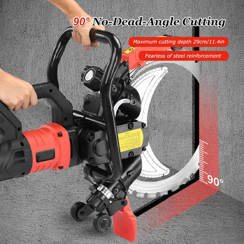 Badass Concrete Ring Saw With 16 Inch Diamond Blade And 12000W Electric Powerhouse For No Sweat Wall Grooving Water Fed Dust Suppression Two Extra Blades For Granite Stone Cutters