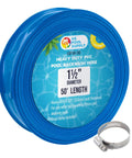 Heavy Duty 1.5 Inch By 50 Foot Pool Backwash Hose With Clamp For Filter Backwash And Pool Drainage Flexible Lay Flat Blue