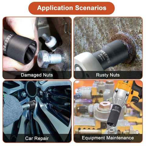 Application scenarios of 19mm Lug Nut Remover For Damaged And Rusted Nuts And Screws Half Inch Drive Twist Socket
