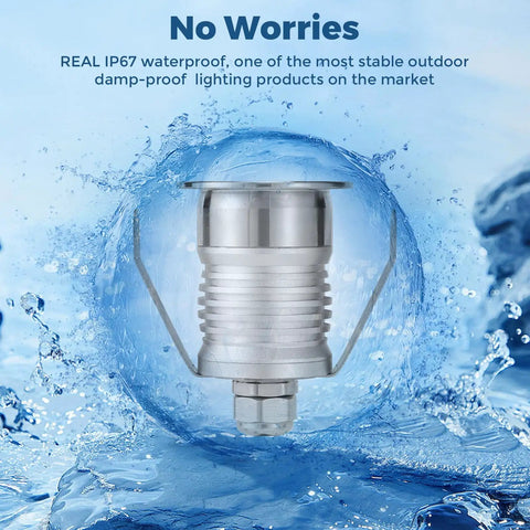 Heavy Duty Outdoor Recessed LED Light, metal casing in water, IP67 waterproof, suitable for soffit and deck flush mount landscape lighting