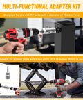 Using Trailer Jack Drill Adapter One Half Inch Stainless Steel Socket For One Inch Drive Jacks with cordless drill on RV