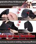 Step-by-step installation of Welding Hood Cover With Extended Wraparound Neck Protector FR Cotton Rear Cover With Press Fit Seal