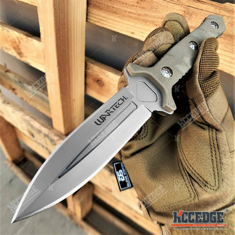 Survival Knife With An 8 Inch Fixed Blade And Molle Compatible Sheath For Camping And Tactical Gear Desert Tan G10 Handle Tough As Nails