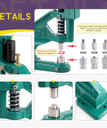 Heavy Duty Hand Press Eyelet Grommet Kit With 3 Dies 0 2 4 And 3000 Grommets Includes tools for easy use
